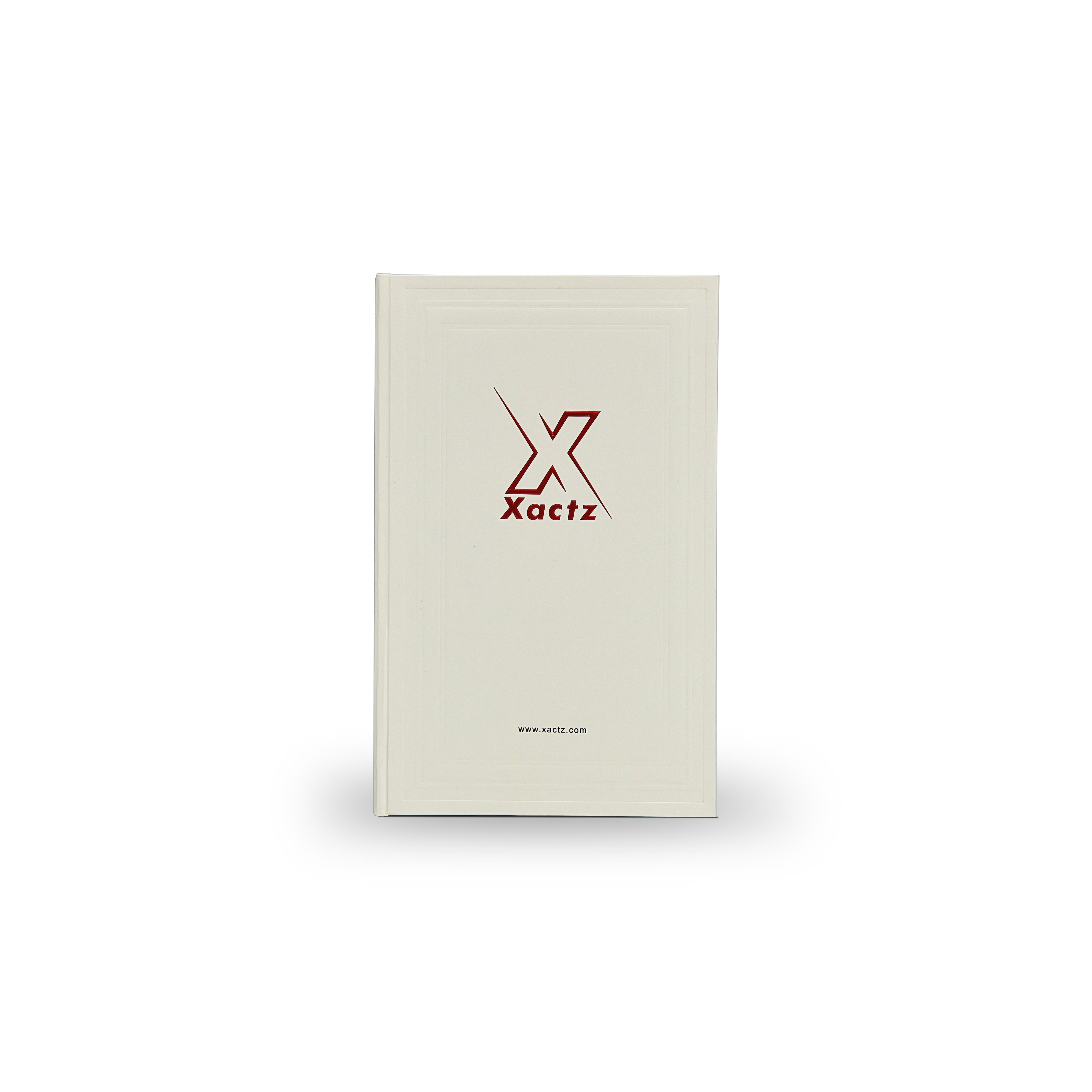 Boîte-livre de luxe personnalisée crème avec double gaufrage en cuivre et plateau en EVA
