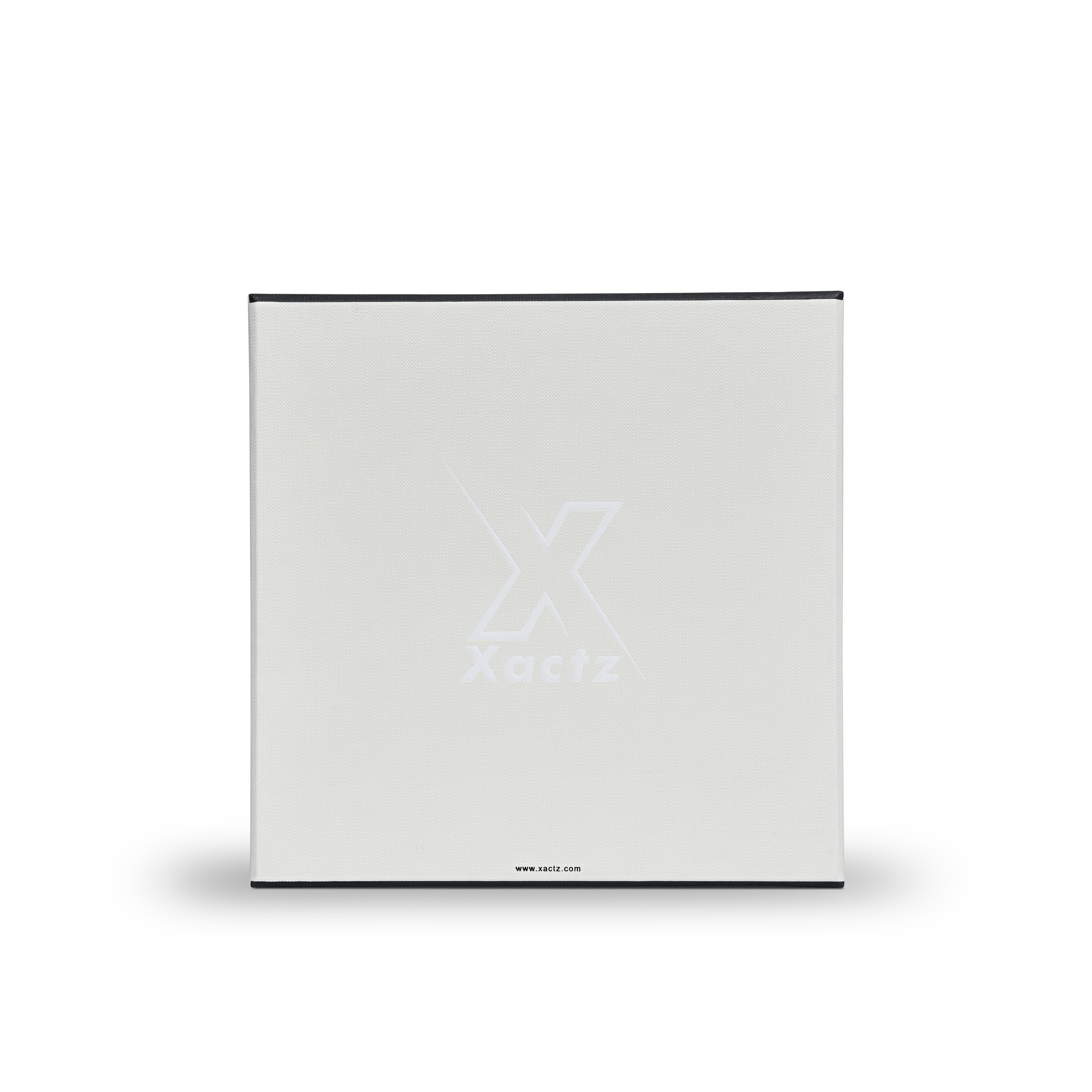 Boîtes cadeaux carrées de luxe personnalisées blanc crème motif lotus platine en relief | Couvercle et base