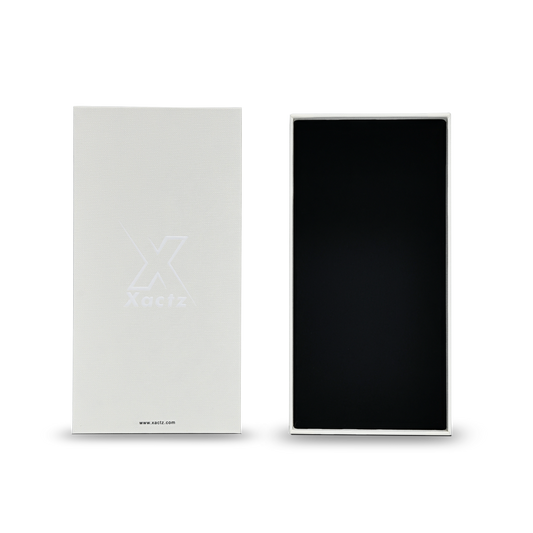Luxus maßgeschneiderte off-white platinfarbene prägierte Lotus-Geschenkboxen | Deckel und Basisbox