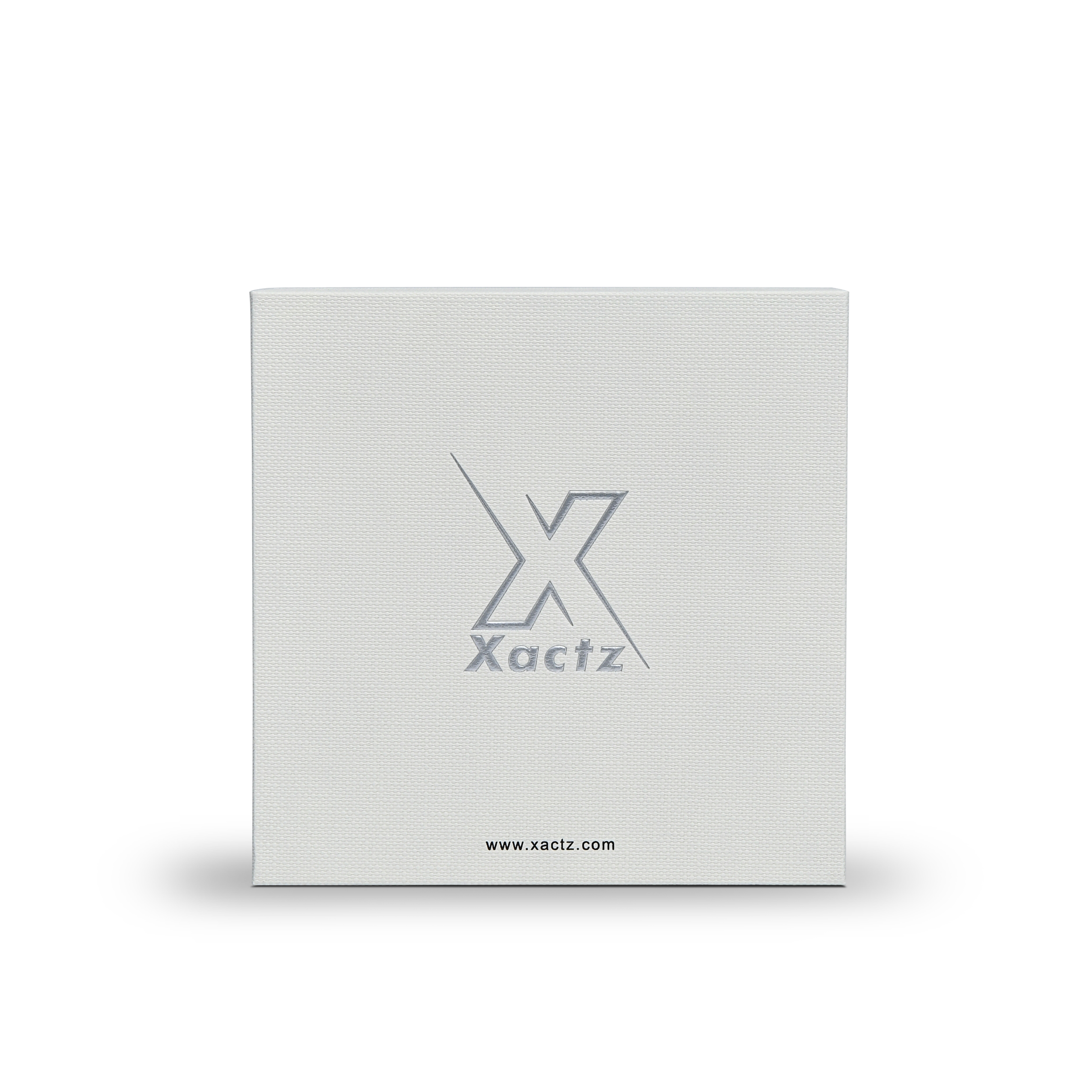 Boîte Cadeau Luxe Couvercle et Base Premium Gaufrés à Chaud Argent Texturé Off-White