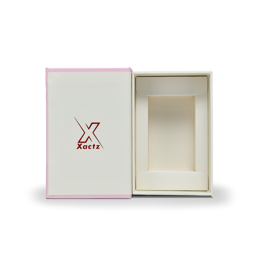 Luxuriöse maßgeschneiderte rosa beige Buch Box rechteckige beige laminierte Schalenverpackung