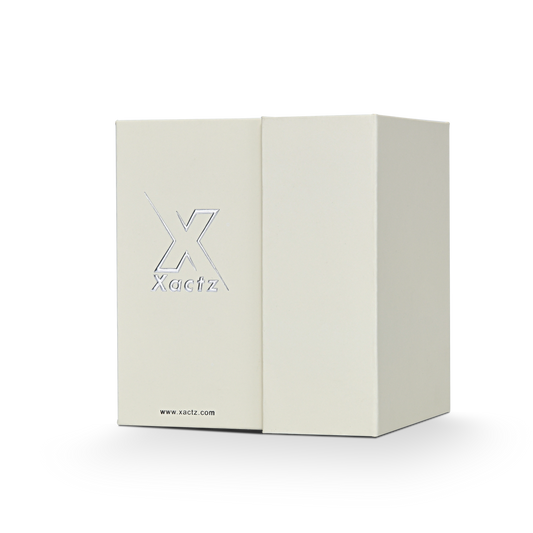 Boîte à Rabat Personnalisée Luxe Beige avec Estampage Argent et Mousse EVA