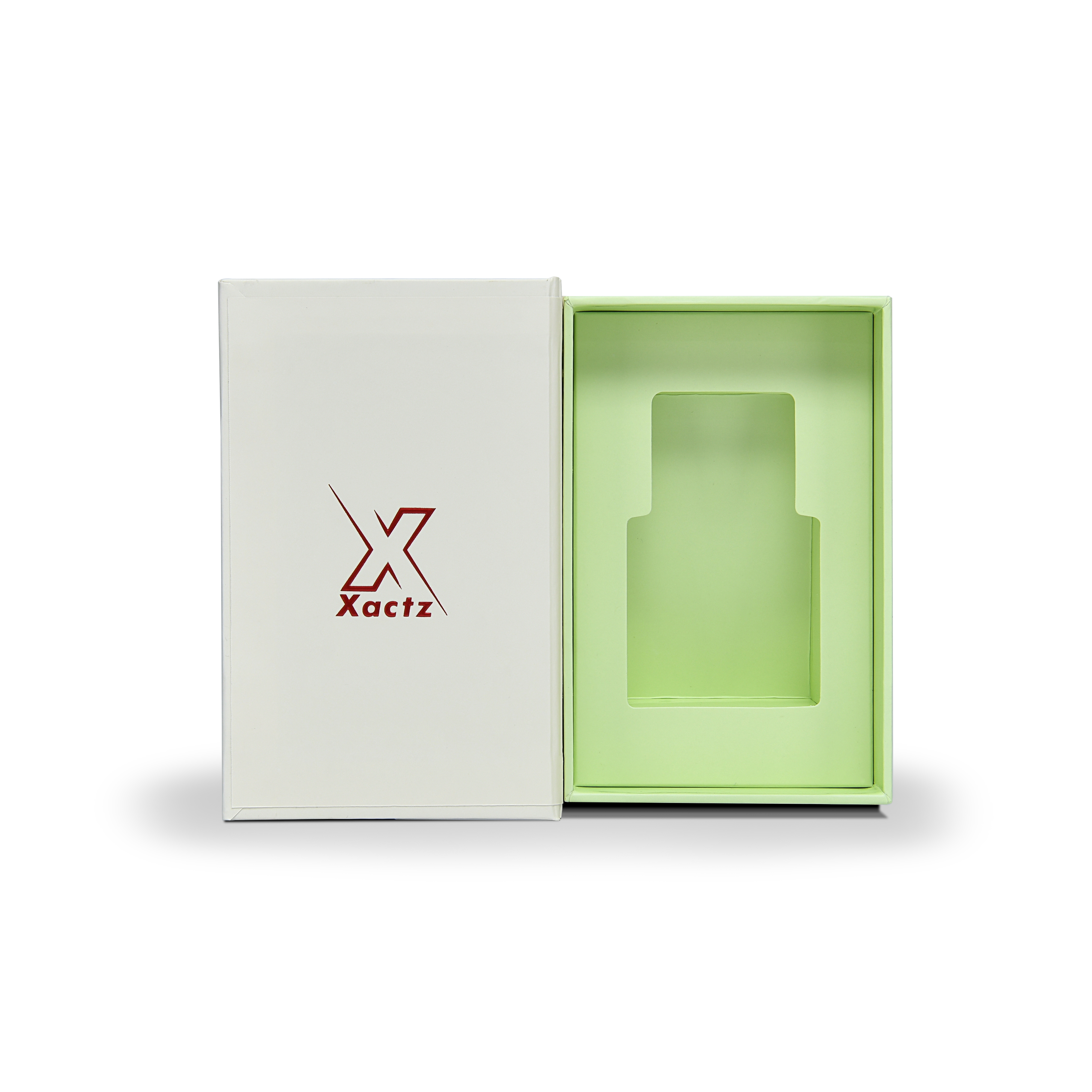 Scatola a libro di lusso personalizzata beige verde rosso oro con vassoio verde Confezione rigida