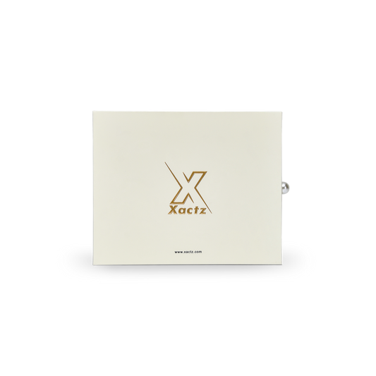 Boîte tiroir personnalisée de luxe pour crème, feuille d'or mat, poignée nacrée, emballage