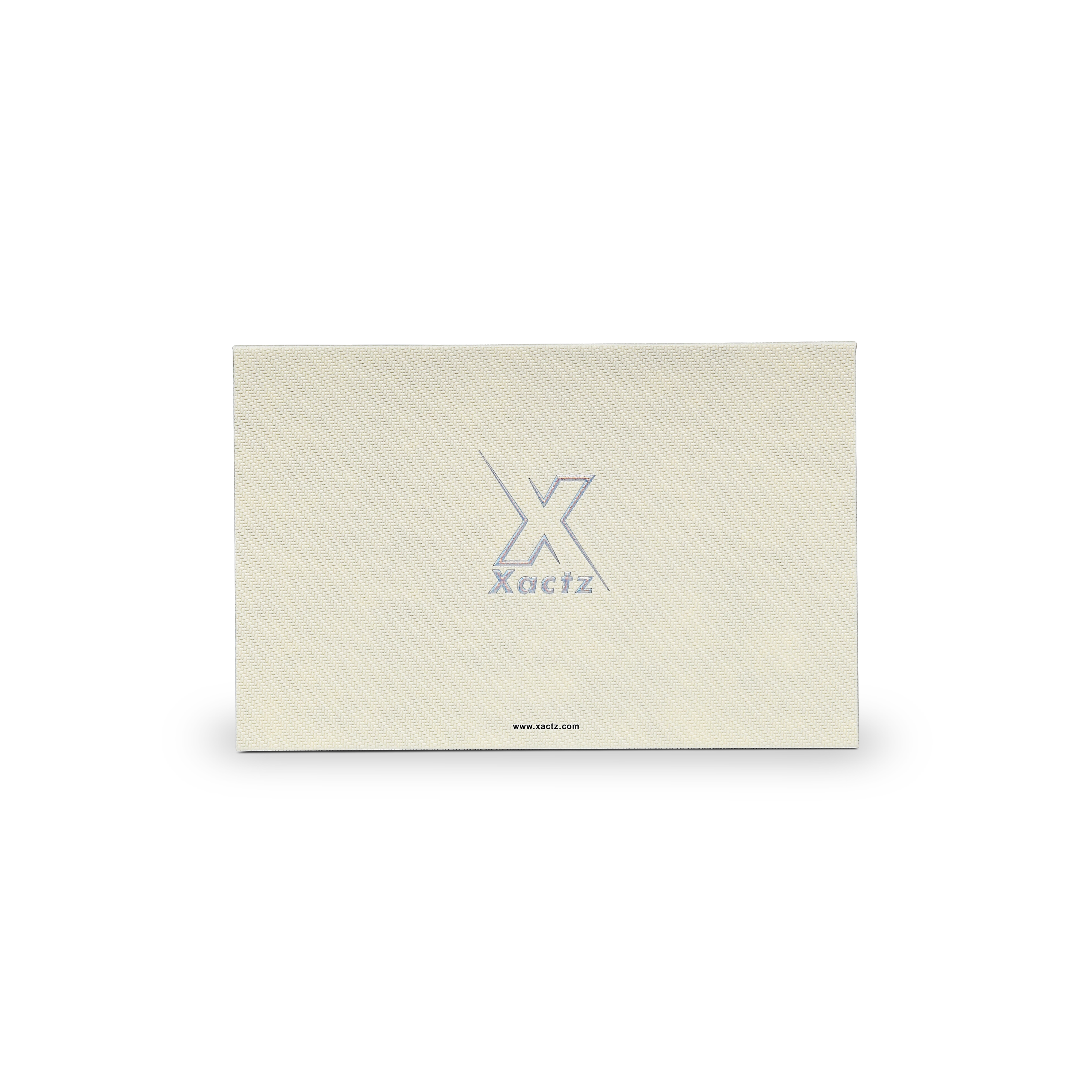 Boîte de luxe personnalisée de type livre avec dorure argentée colorée et doublure en satin