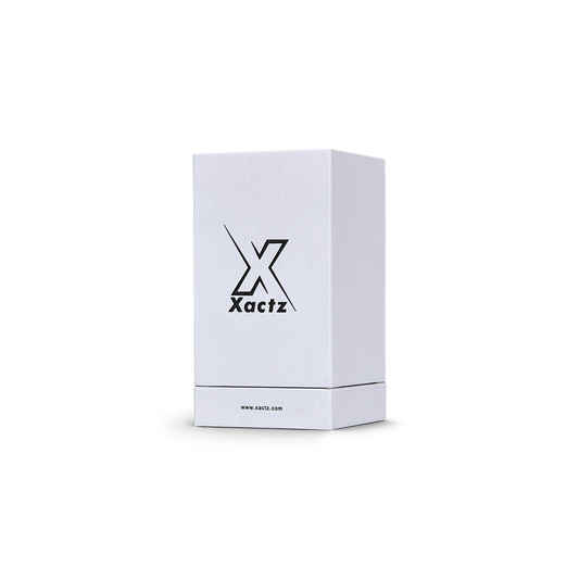 Premium Crystal White Textured Black Gold Embossed Hot Stamped Extra Tall Rigid Gift Box