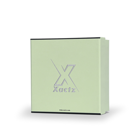 Boîtes Luxe Vert Clair Haute Brillance Gaufrées Argent Couvercle et Fond Carrés | Emballage Personnalisé