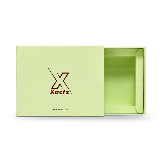 Boîte à tiroir de luxe vert clair personnalisée avec emballage en aluminium or rouge gaufré