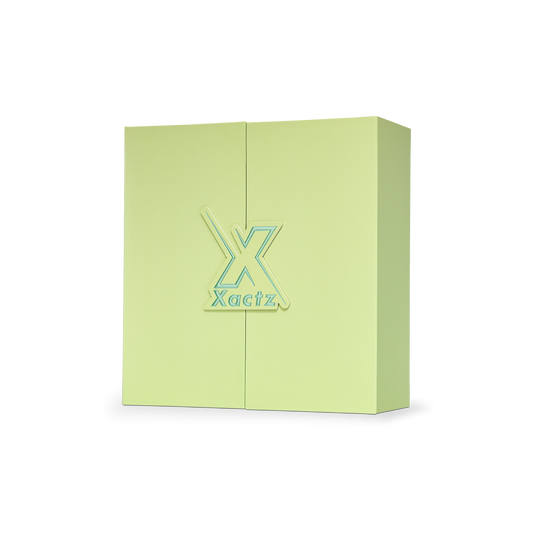 Boîte clapet de luxe verte personnalisée, emballage en raphia avec dorure à chaud