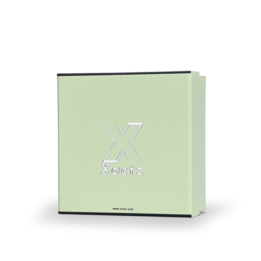 Boîtes cadeaux carrées de luxe personnalisées vert clair texturées en lin avec gaufrage argenté