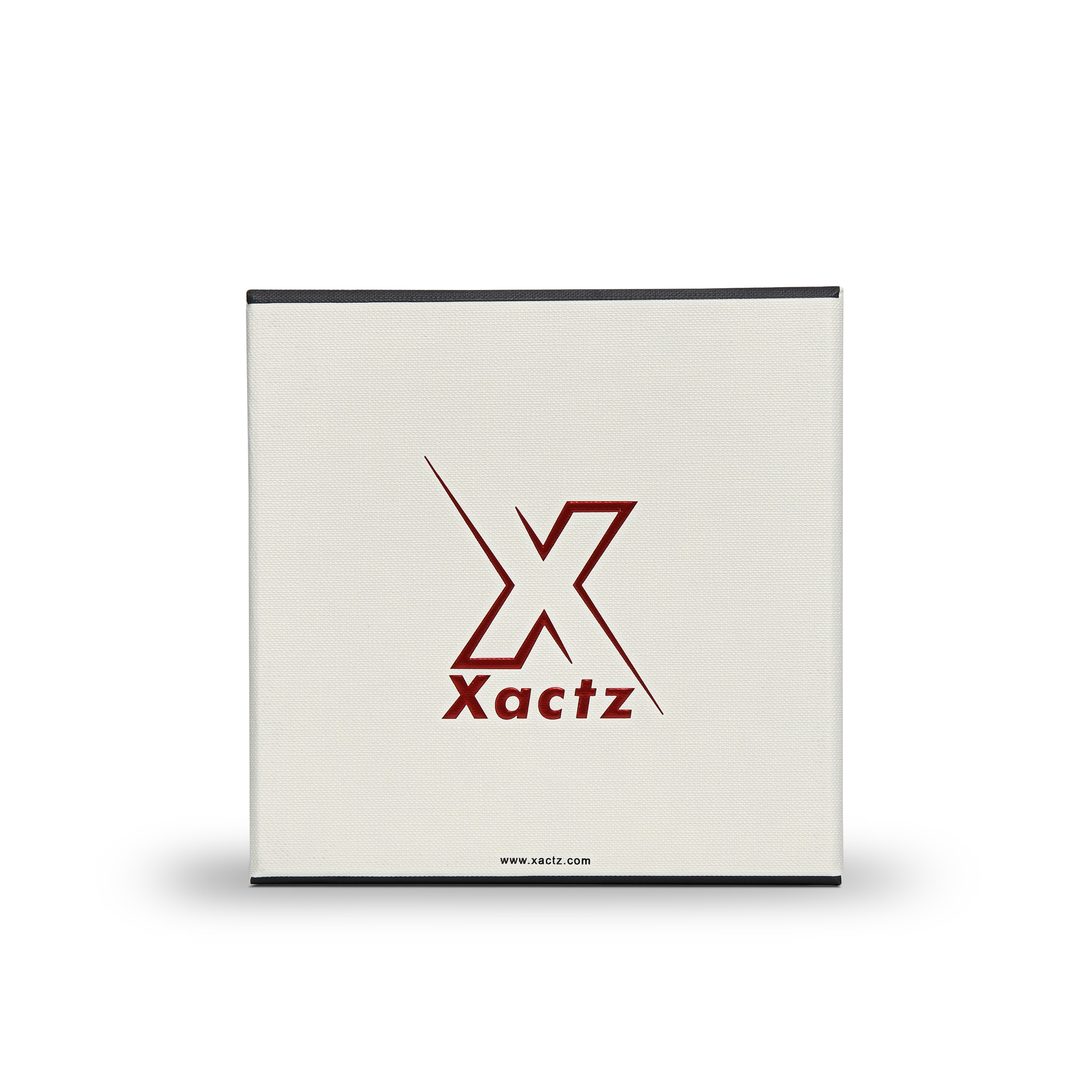 Boîtes cadeaux de luxe personnalisées avec couvercle et base carrés en lin blanc cassé gaufré rouge or