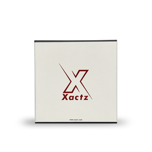Boîtes cadeaux de luxe personnalisées avec couvercle et base carrés en lin blanc cassé gaufré rouge or