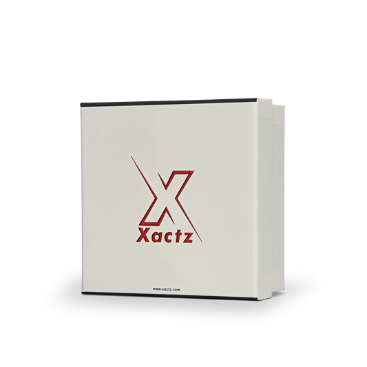 Boîtes cadeaux de luxe personnalisées avec couvercle et base carrés en lin blanc cassé gaufré rouge or