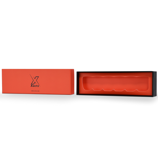 Boîte de Luxe Personnalisée avec Couvercle Orange et Plateau Intérieur sur Mesure
