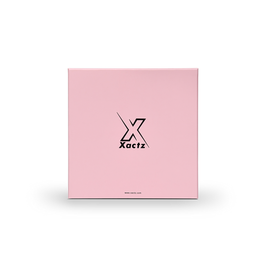 Boîte cadeau tiroir de luxe personnalisée rose avec intérieur noir coordonné en feuille d'aluminium