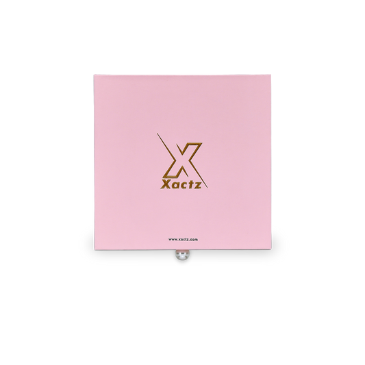 Coffret Cadeau Luxe Rose Premium Lisse Tiroir avec Dorure Mat Gaufrée et Poignée Perle Métal