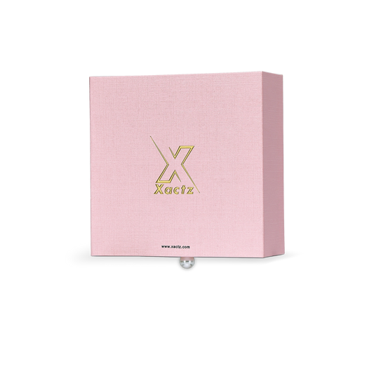 Emballage de Luxe Personnalisé Boîte Tiroir Rose Feuille d'Or Poignée Perle