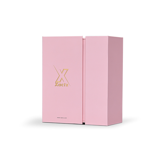 Boîte à livre pliable rose de luxe personnalisée, doublure en satin, emballage avec dorure à chaud