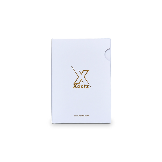 Boîte à cartes de luxe sur mesure à ouverture latérale, finition or mat