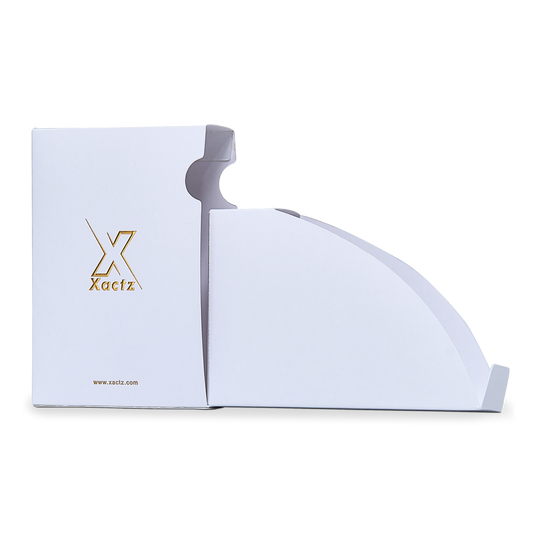 Boîte à cartes de luxe sur mesure à ouverture latérale, finition or mat