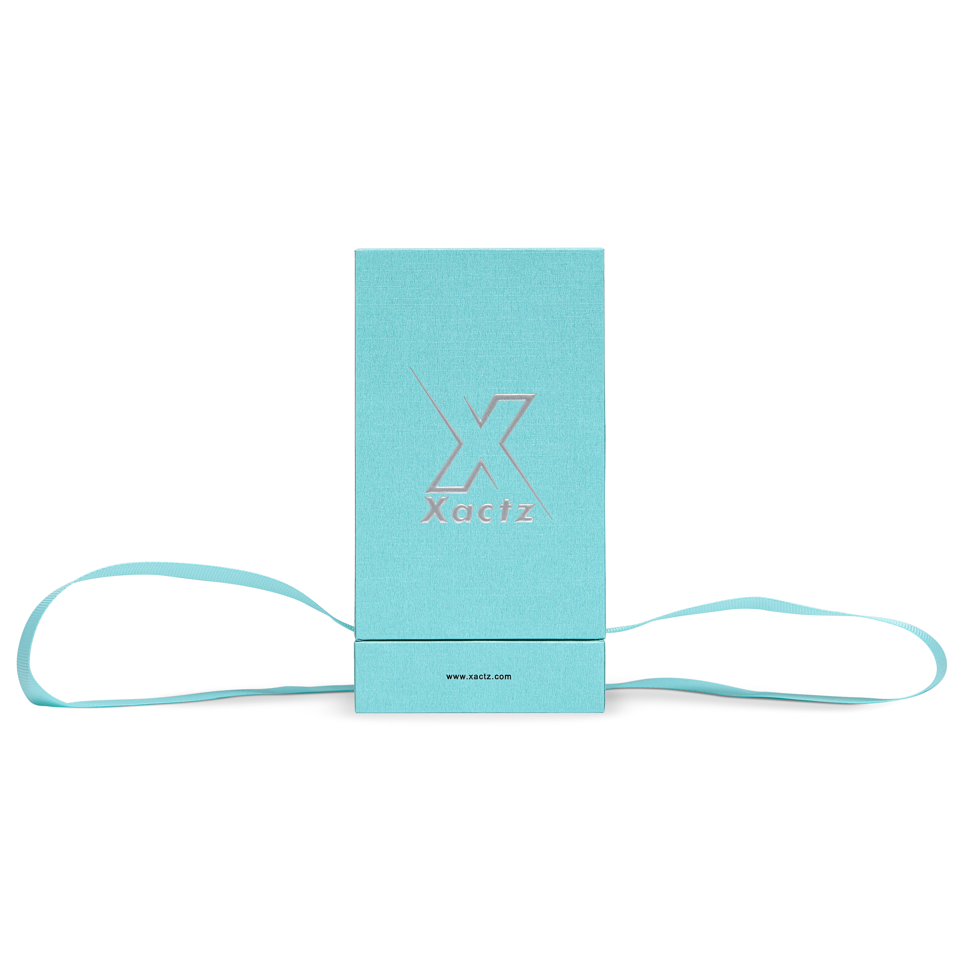 Boîtes de luxe personnalisées bleu ciel, argent vif en relief, flacons de Cologne extra hauts