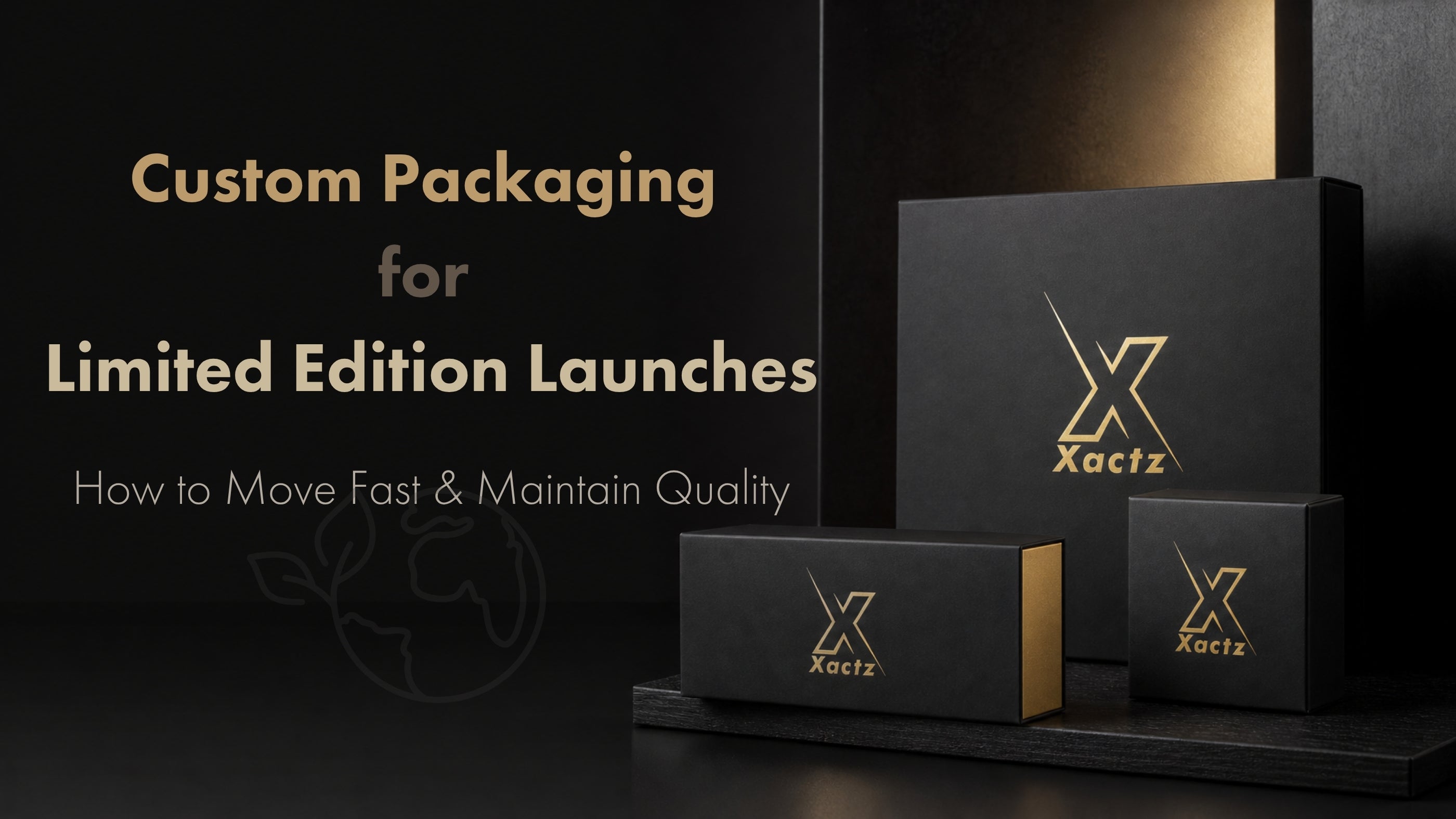 Xactz custom luxury packaging boxes with gold foil stamped logos for limited edition product launches.