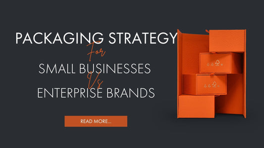 Xactz Blog banner Packaging strategy for small businesses vs enterprise brands, luxury orange magnetic closure rigid boxes by Xactz custom packaging manufacturer China