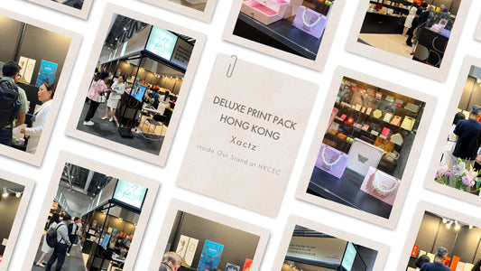Xactz luxury packaging stand 3-A21 Deluxe Print Pack Hong Kong 2026 HKCEC multiple pictures showing Inside xactz Stand 