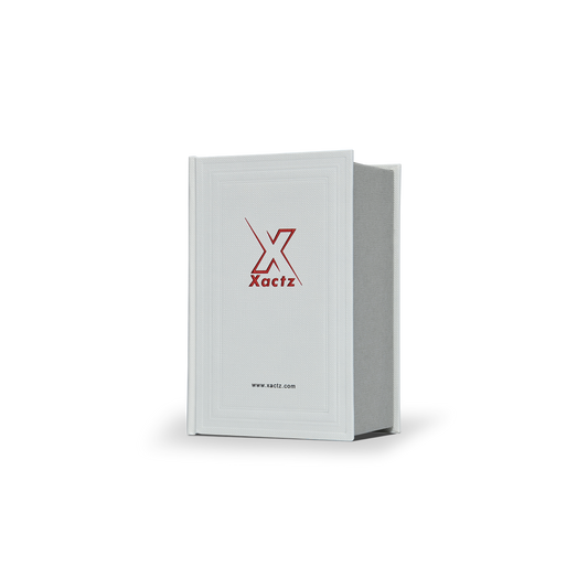 Beige Healing Aloe Embossed Red Gold Foil Book-Shaped Luxury Gift Box with Debossed Border Frame, Italian Imported Papers and Rectangular Inner Tray