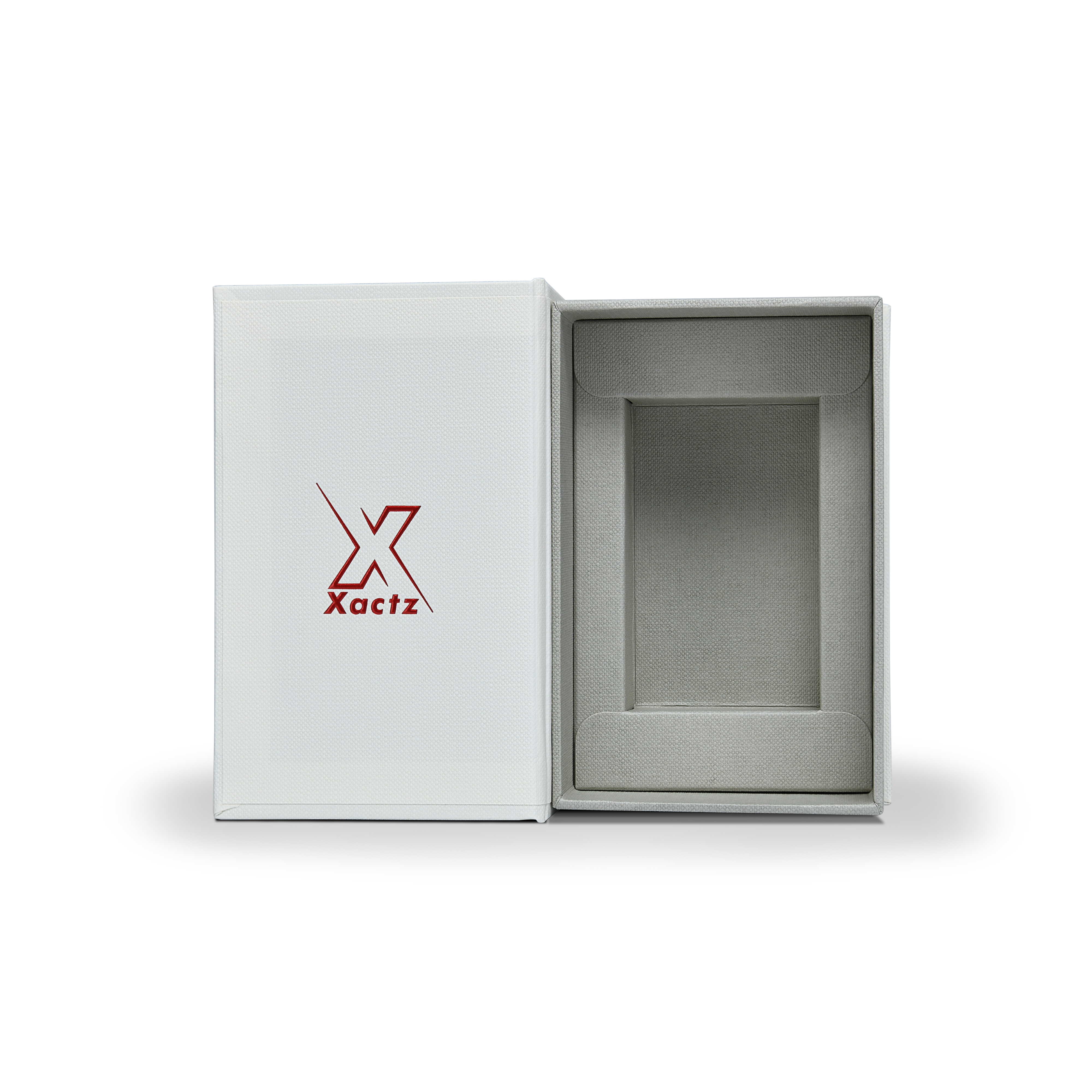 Beige Healing Aloe Embossed Red Gold Foil Book-Shaped Luxury Gift Box with Debossed Border Frame, Italian Imported Papers and Rectangular Inner Tray