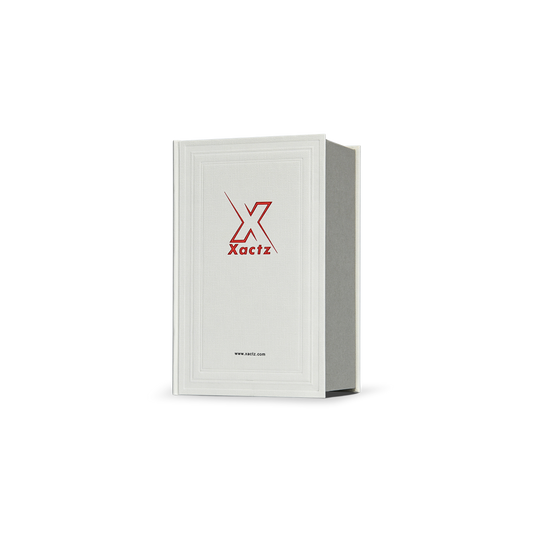 Cream Sage Grey Embossed Red Gold Foil Book-Shaped Luxury Gift Box with Elegant Lotus Texture and Black EVA Inner Tray