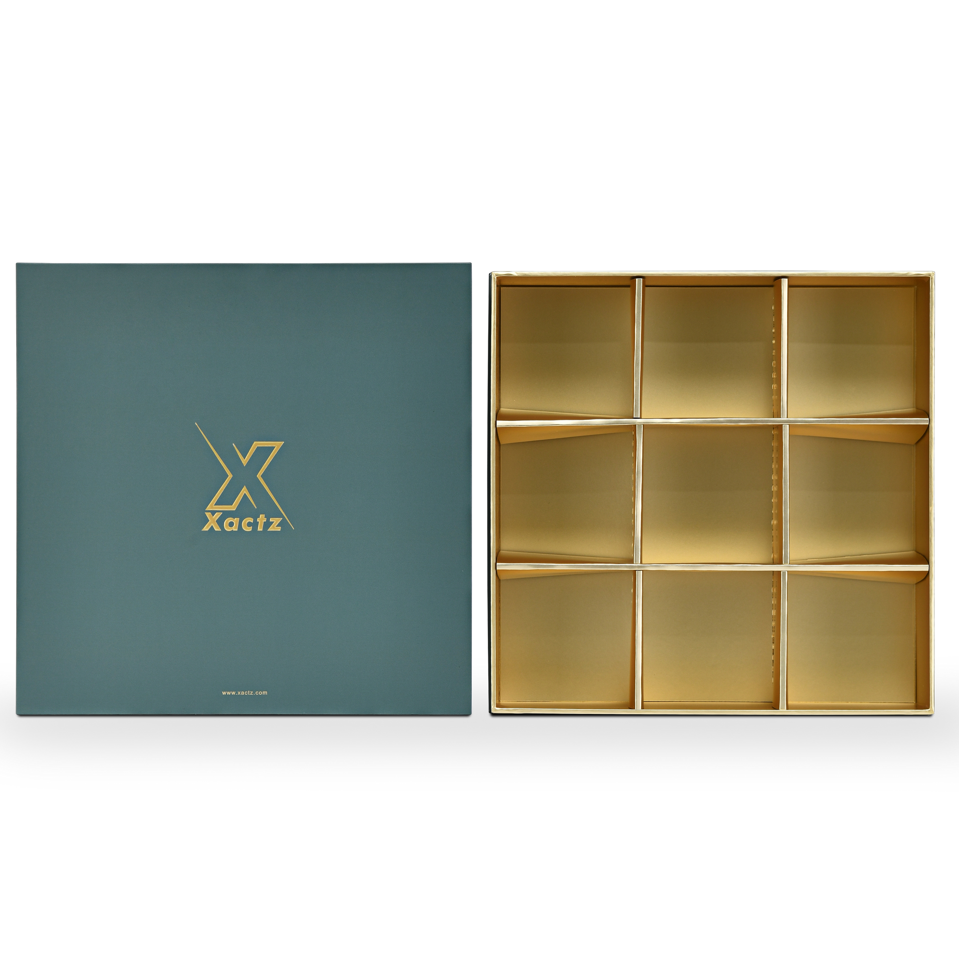 Luxury Custom Dark Green Lid Base Box Three Layer Interior Packaging