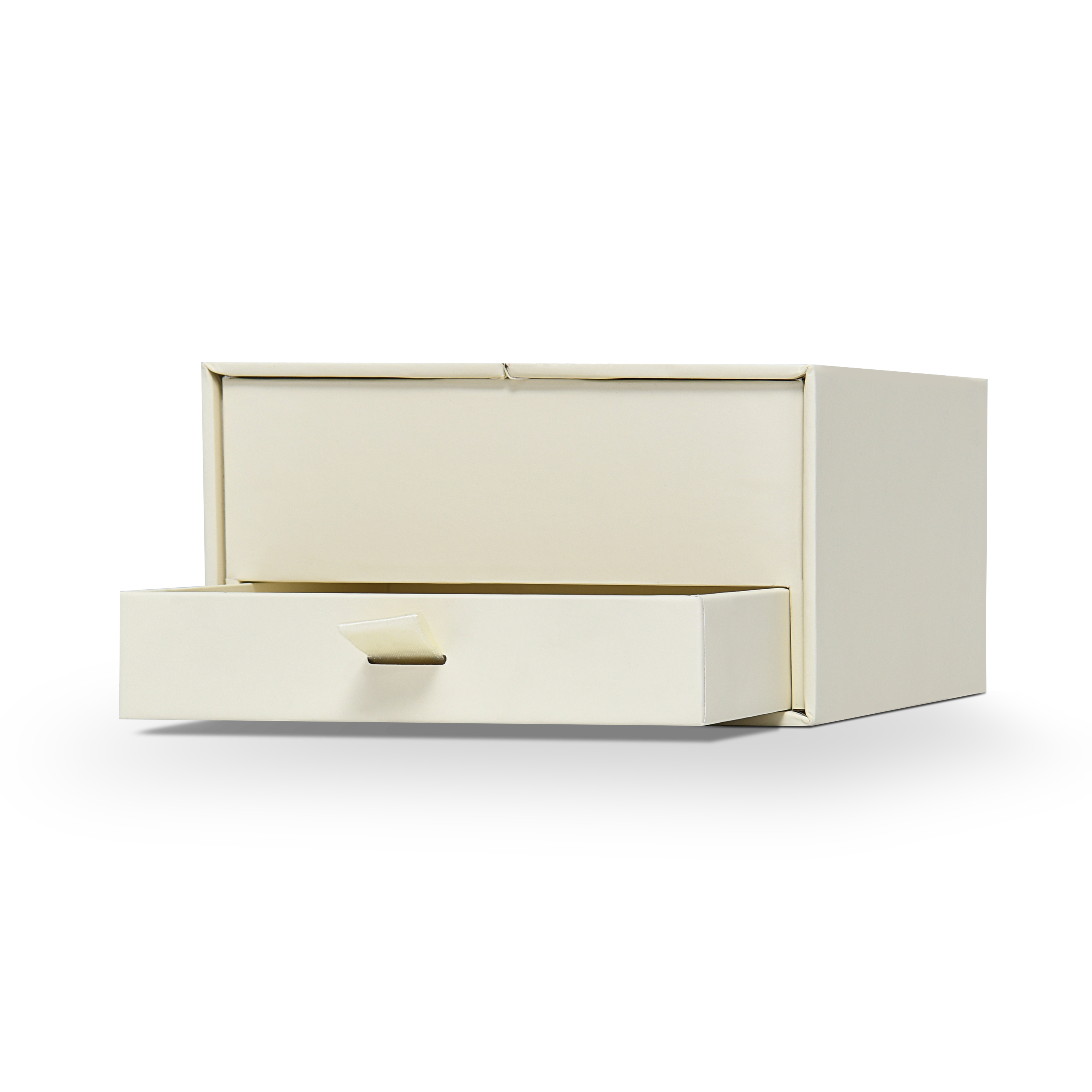 Emballage de luxe personnalisé en boîte à double porte beige avec feuille holographique