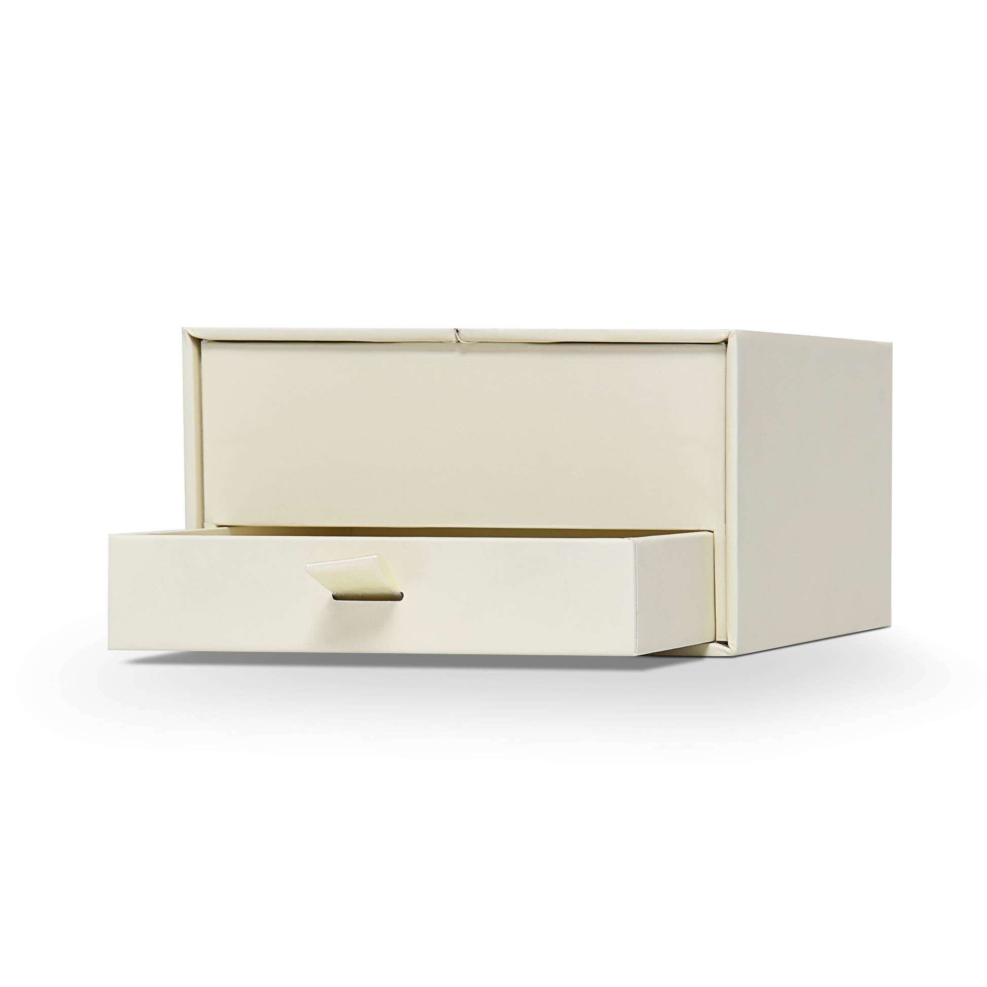 Emballage de luxe personnalisé en boîte à double porte beige avec feuille holographique
