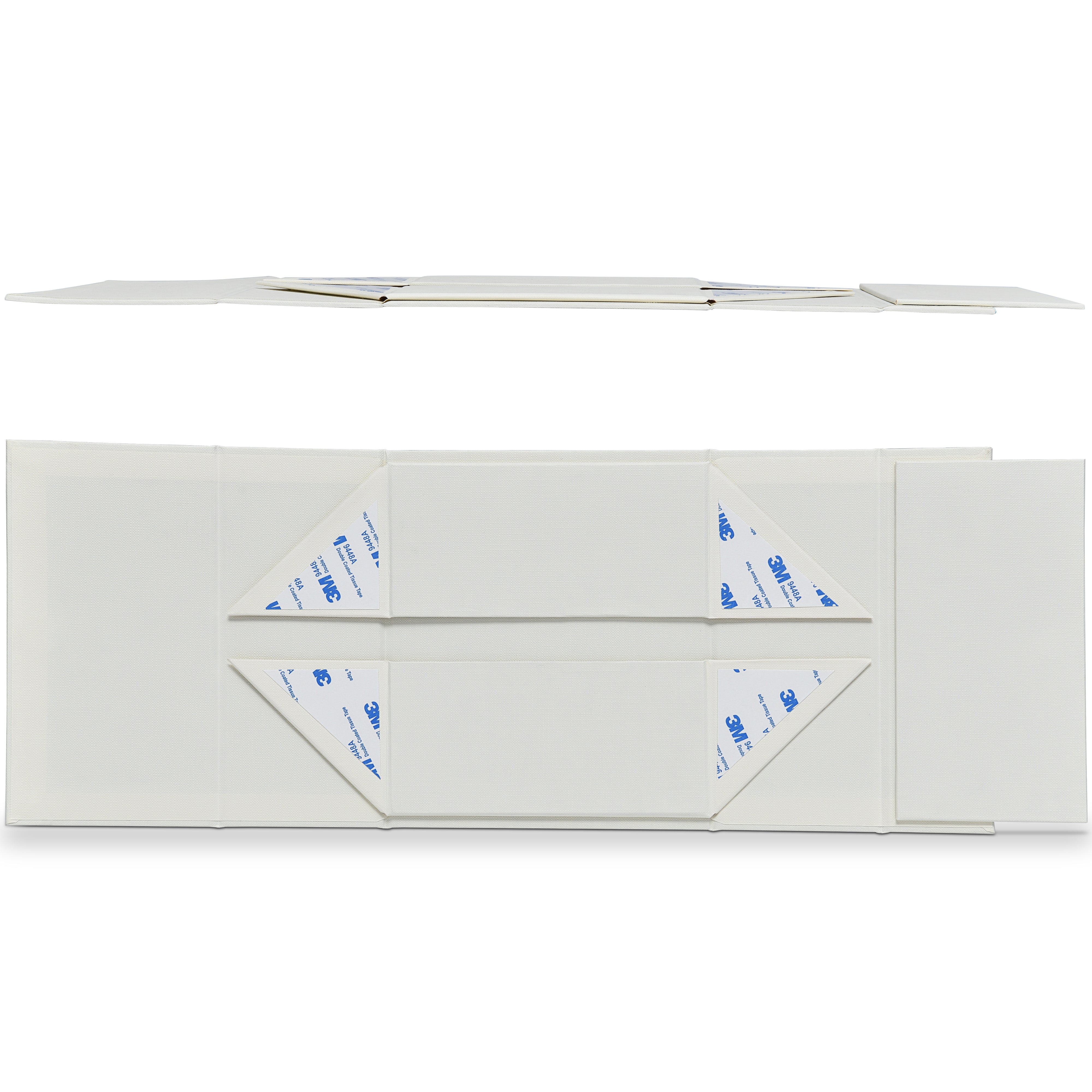 Luxuriöse maßgeschneiderte beige faltbare Buchbox mit Leinenstruktur Goldfolienverpackung