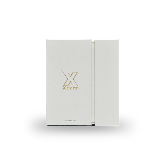 Elegant Beige Embossed Gold Foil Foldable Book-Shaped Luxury Gift Box with Textured Linen Pattern and 3M Adhesive System