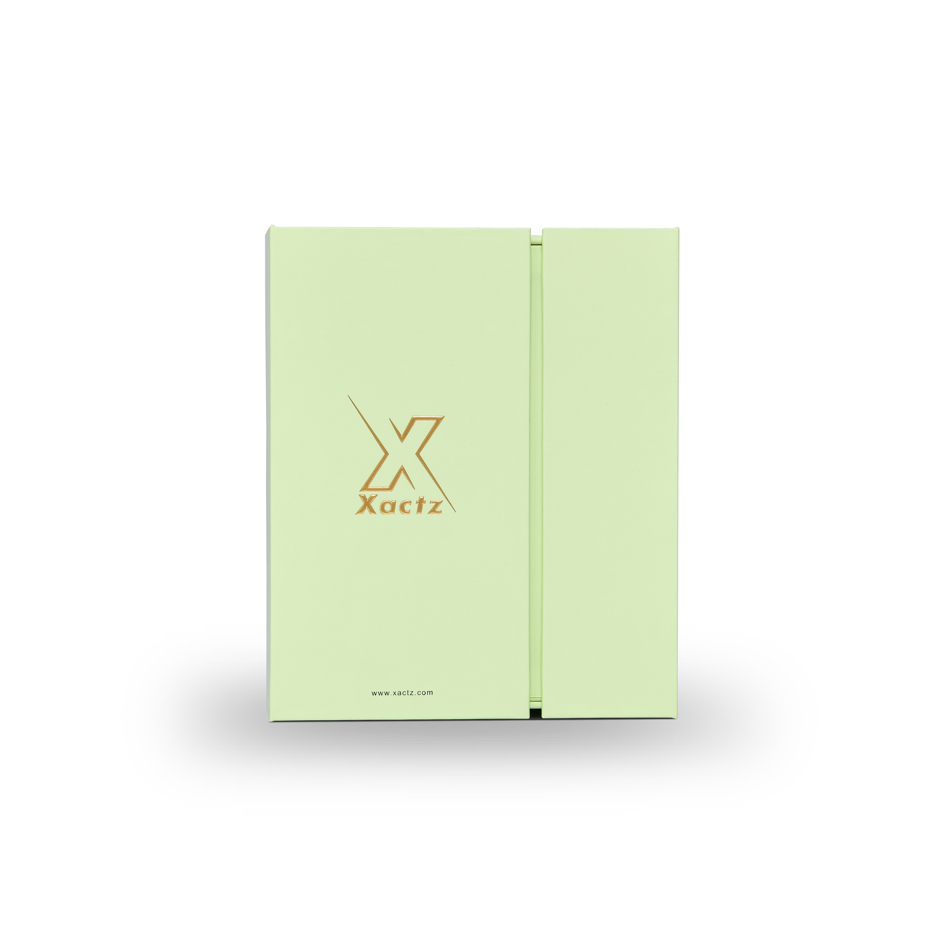 Elegant Light Green Embossed Gold Foil Foldable Book-Shaped Luxury Gift Box with Dual Copper Paper, Tactile Coating, and Dual-Layer Construction