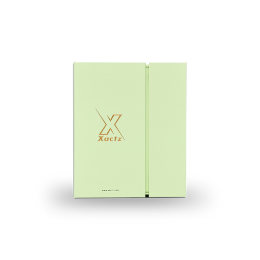 Elegant Light Green Embossed Gold Foil Foldable Book-Shaped Luxury Gift Box with Dual Copper Paper, Tactile Coating, and Dual-Layer Construction