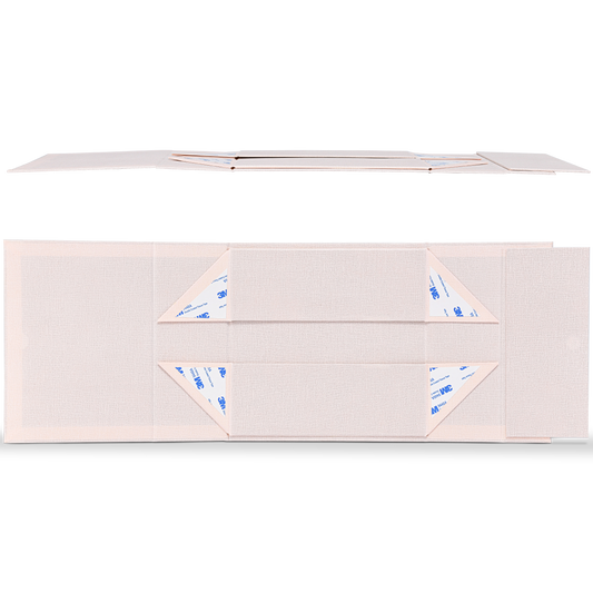 Luxuriöse maßgeschneiderte rosa faltbare Buchbox mit Canvasstruktur Goldfolienverpackung