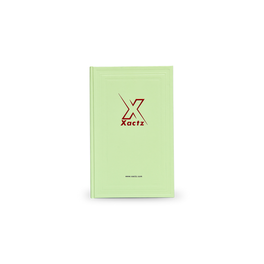 Green Beige Embossed Red Gold Foil Book-Shaped Luxury Gift Box with Debossed Border Frame and Rectangular Inner Tray