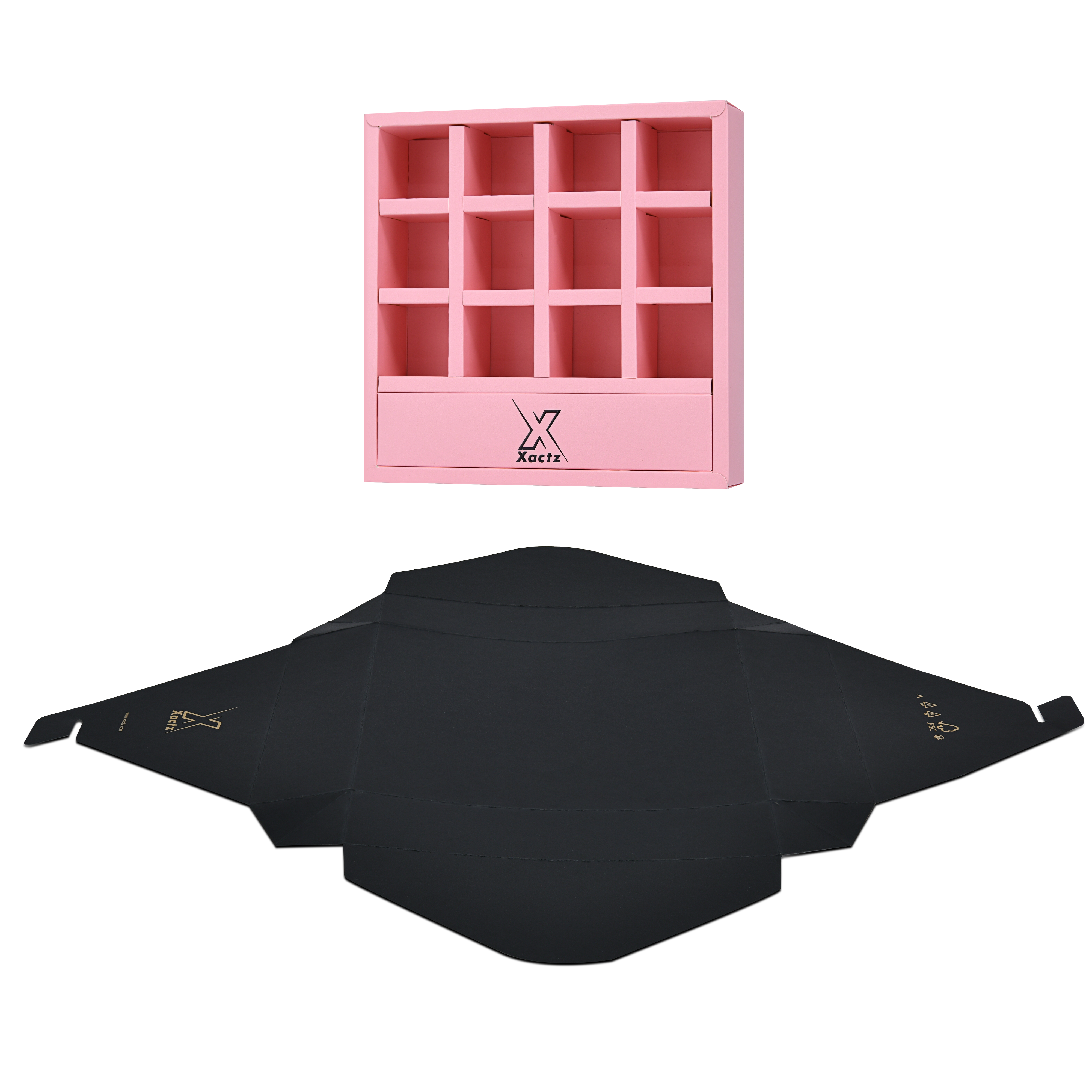 Luxury Custom Black Envelope Box Compartment Insert Packaging