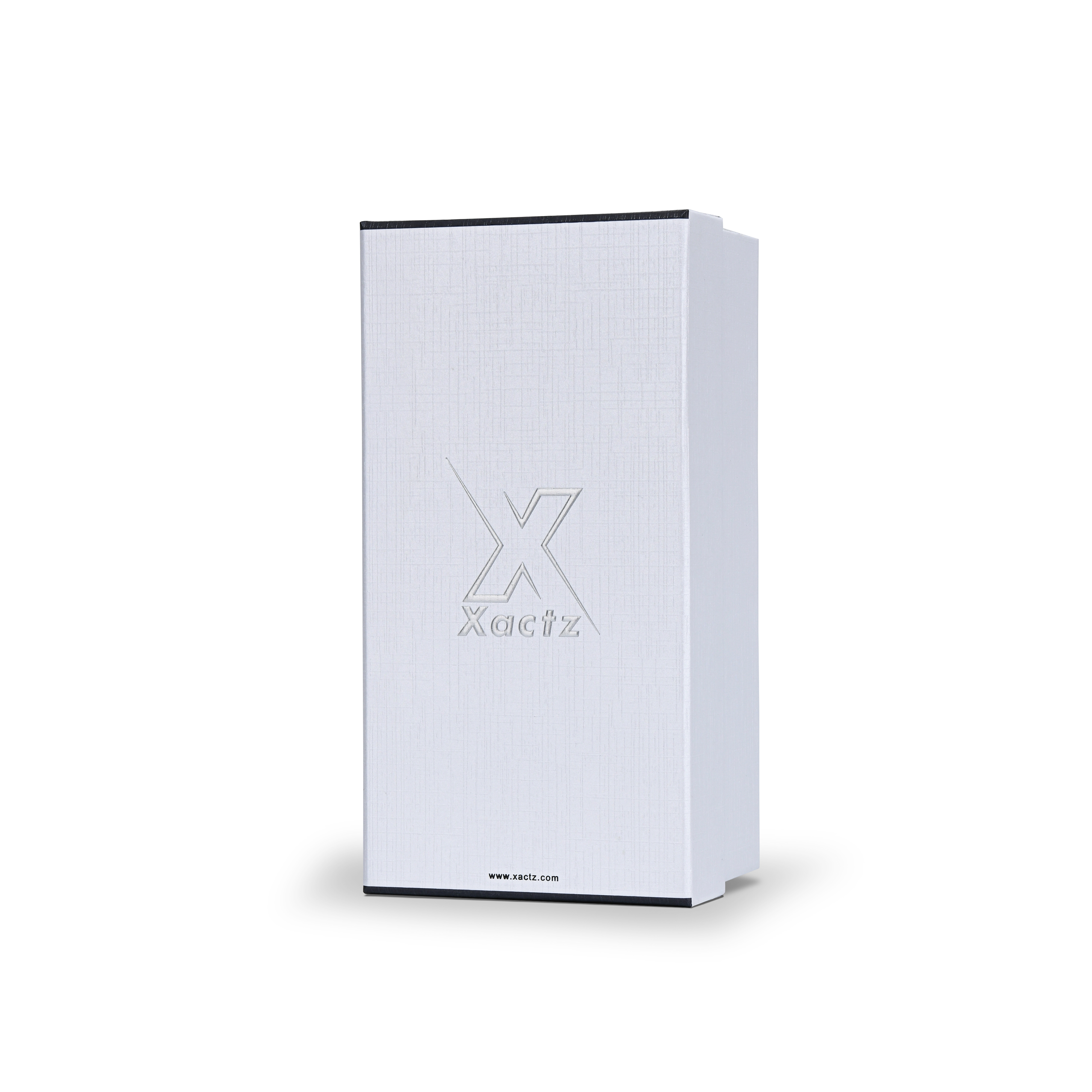 Matte Silver Embossed Detailed White Lid and Base Luxury Gift Box