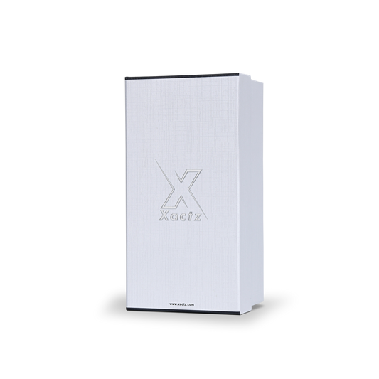 Matte Silver Embossed Detailed White Lid and Base Luxury Gift Box