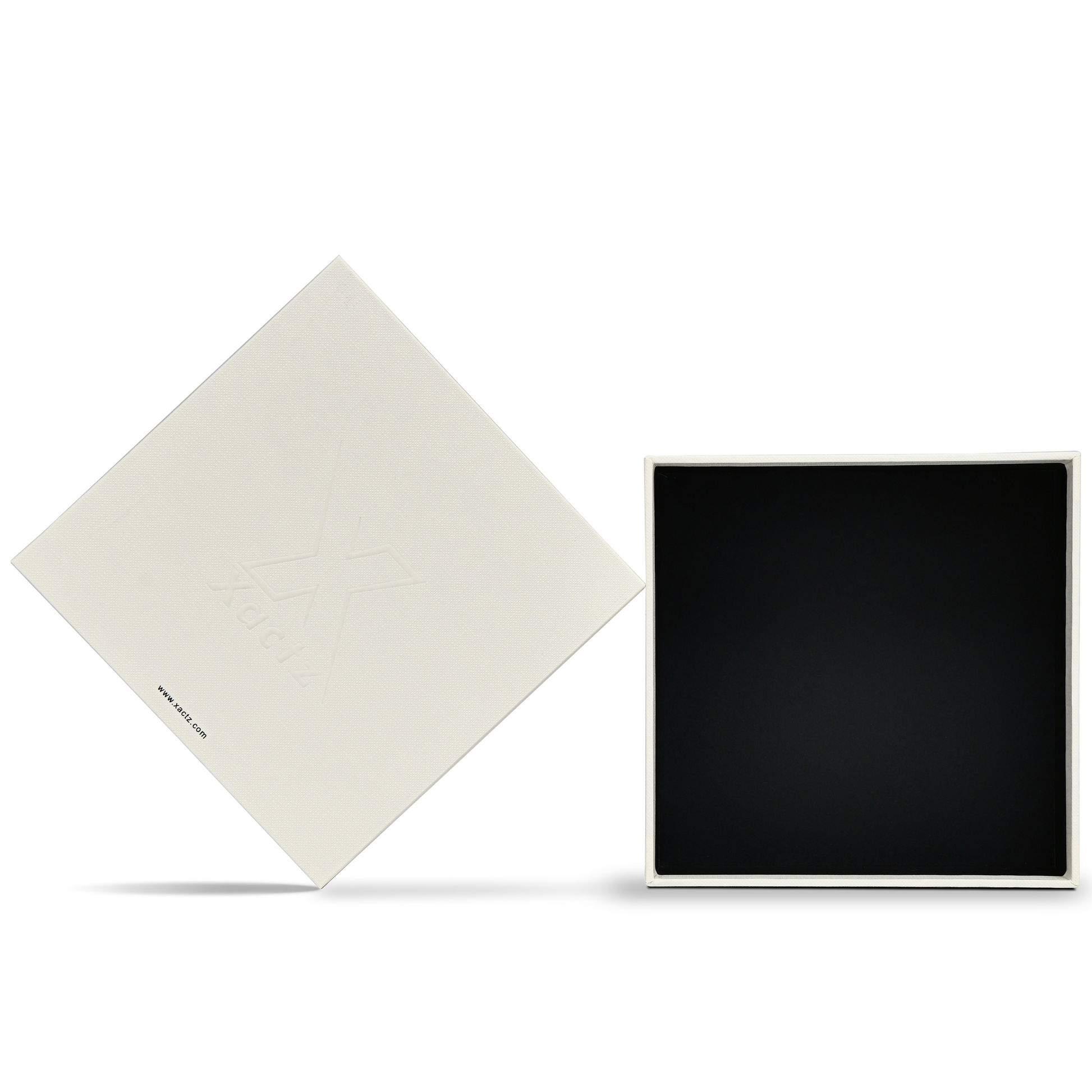 Off-White Lid and Base Luxury Packaging Box with Blind Embossed Finish