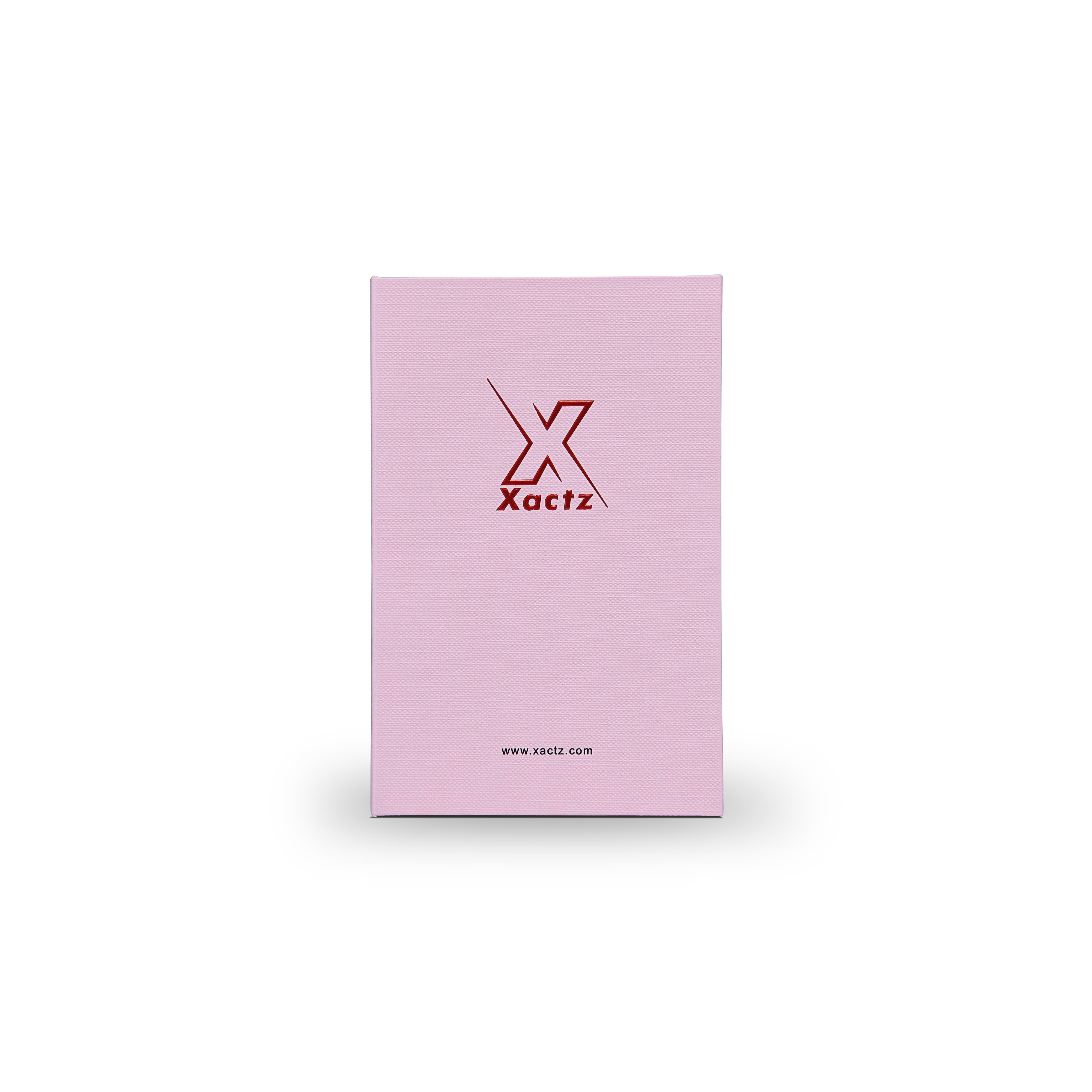 Pink Beige Embossed Red Gold Foil Book-Shaped Luxury Gift Box with Debossed Border Frame and Rectangular Inner Tray