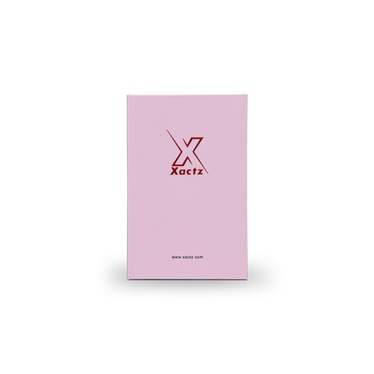 Pink Beige Embossed Red Gold Foil Book-Shaped Luxury Gift Box with Debossed Border Frame and Rectangular Inner Tray