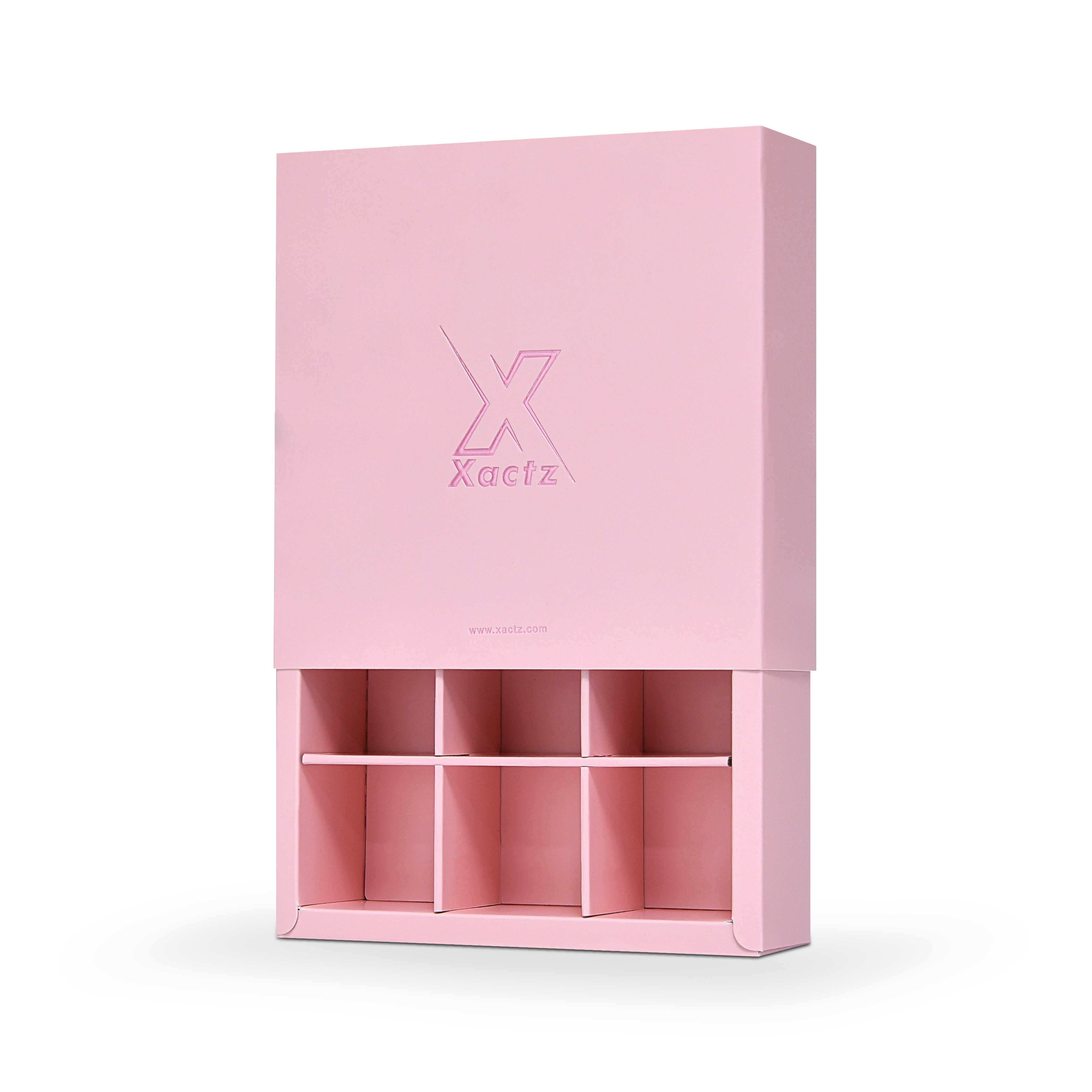 Boîte tiroir rose de luxe personnalisée, pliable, emballage mat résistant aux rayures