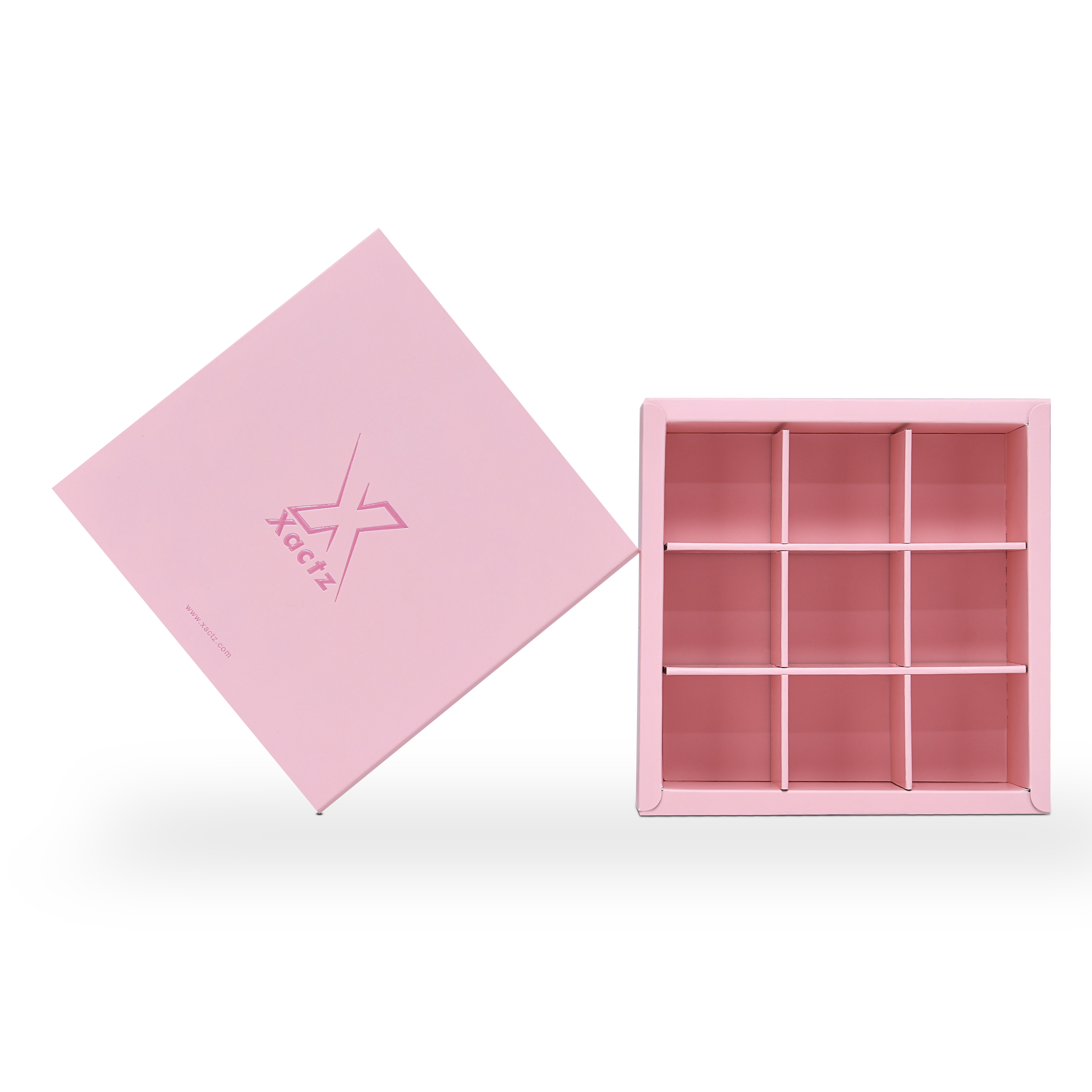 Boîte tiroir rose de luxe personnalisée, pliable, emballage mat résistant aux rayures