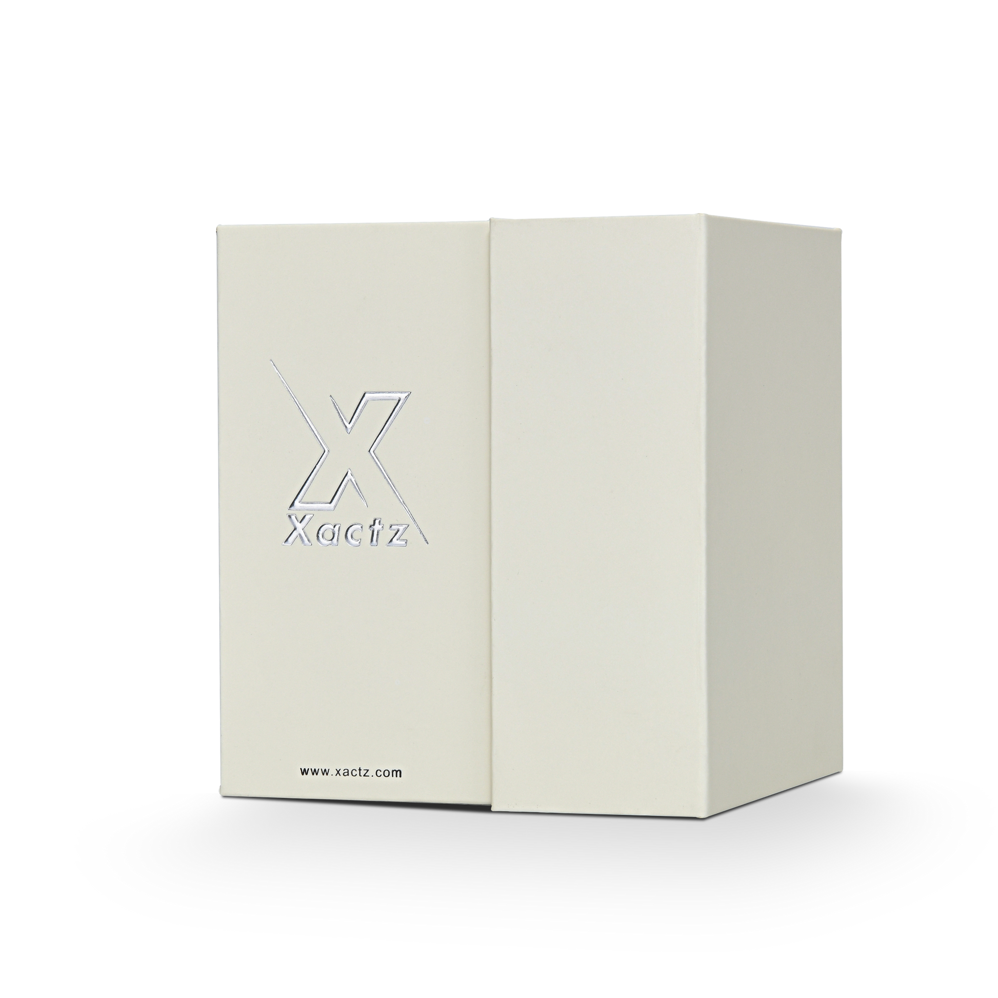 Boîte à Rabat Personnalisée Luxe Beige avec Estampage Argent et Mousse EVA