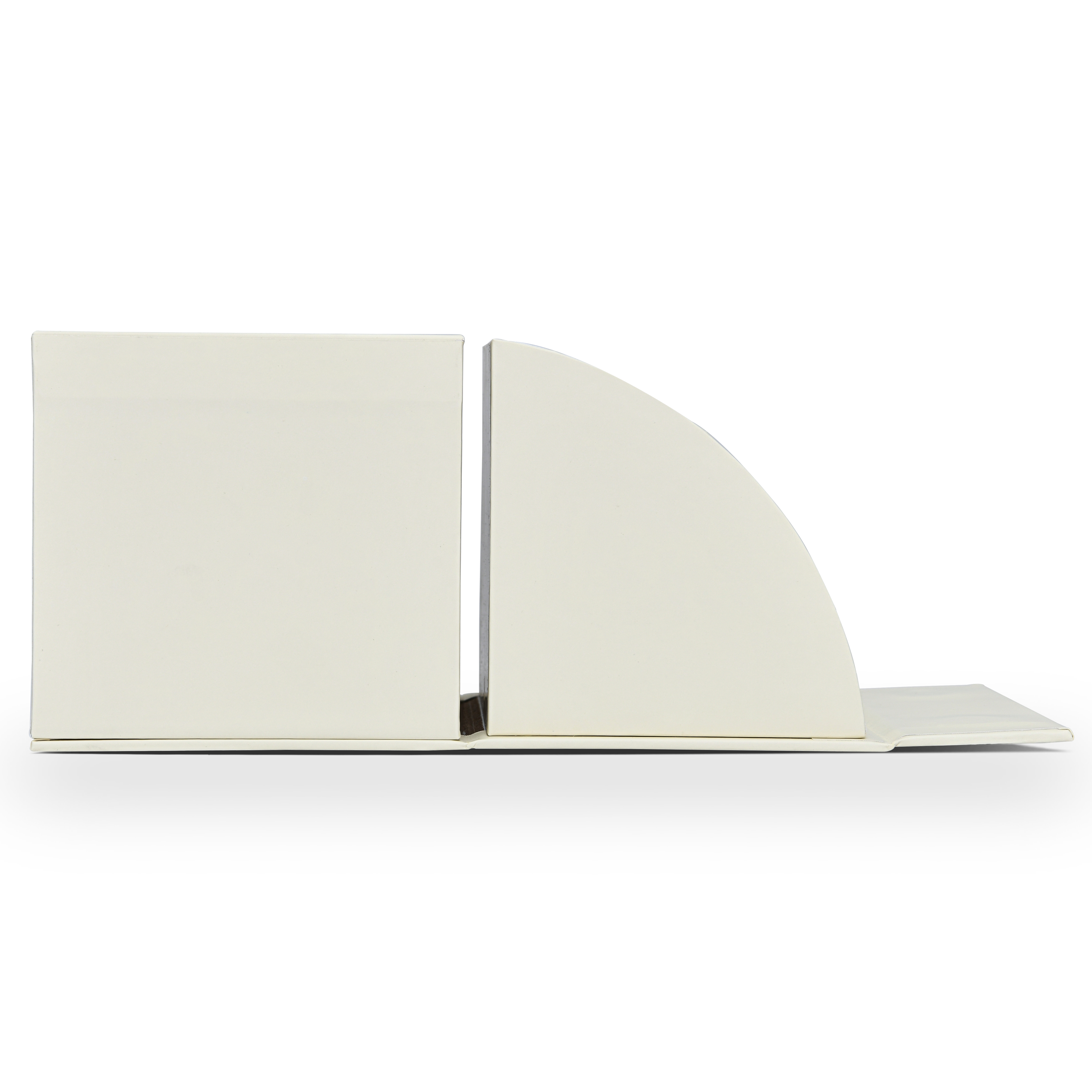 Boîte à Rabat Personnalisée Luxe Beige avec Estampage Argent et Mousse EVA